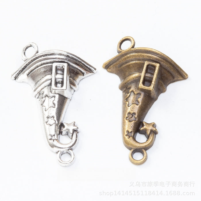 Zinc Alloy Wizard Hat Charm Pendant for DIY Necklace Bracelet Jewelry Making