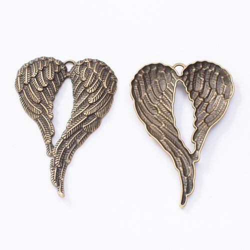 Zinc Alloy Wing Charm Pendant No.333520 for DIY Necklace Bracelet Jewelry Making