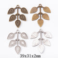 Zinc Alloy Leaf Charm Pendant No.043279 for DIY Necklace Bracelet Jewelry Making view 1