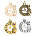 Zinc Alloy Rabbit Clock Charm Pendant for DIY Necklace Bracelet Jewelry Making view 5