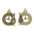 Zinc Alloy Rabbit Clock Charm Pendant for DIY Necklace Bracelet Jewelry Making view 3
