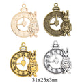 Zinc Alloy Rabbit Clock Charm Pendant for DIY Necklace Bracelet Jewelry Making view 1
