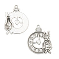 Zinc Alloy Rabbit Clock Charm Pendant for DIY Necklace Bracelet Jewelry Making view 2