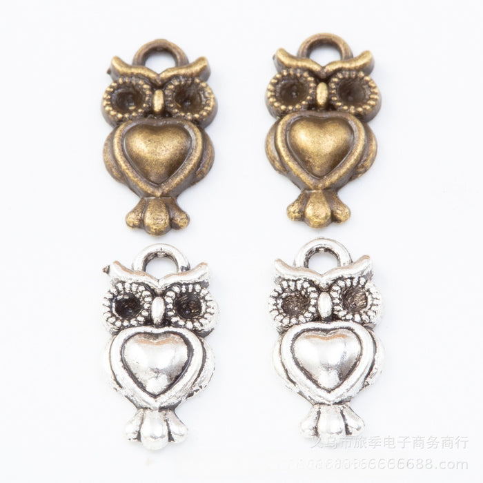 Zinc Alloy Owl Charm Pendant No.799901 for DIY Necklace Bracelet Jewelry Making