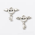 Zinc Alloy Wing Lock Key Charm Pendant for DIY Necklace Bracelet Jewelry Making view 4