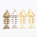 Zinc Alloy Fish Bone Charm Pendant for DIY Necklace Bracelet Jewelry Making view 1