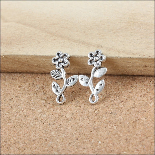 Antique Silver Zinc Alloy Flower Charm Pendant No.278694 for DIY Necklace Bracelet Jewelry Making