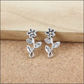 Antique Silver Zinc Alloy Flower Charm Pendant No.278694 for DIY Necklace Bracelet Jewelry Making view 2