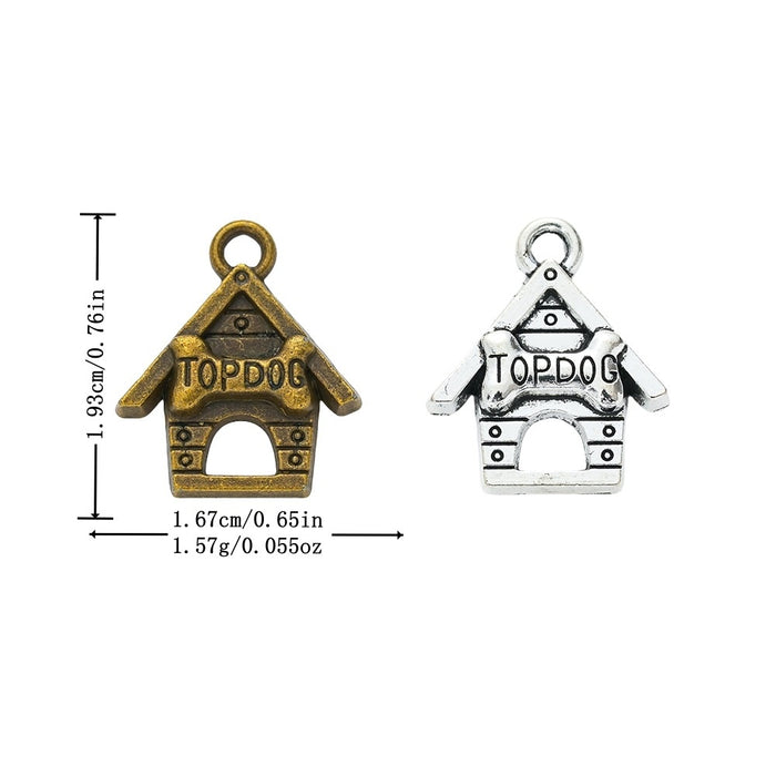 Zinc Alloy Dog House Charm Pendant No.560571 for DIY Necklace Bracelet Jewelry Making