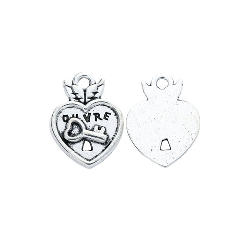 Zinc Alloy Heart Lock Charm Pendant No.364022 for DIY Necklace Bracelet Jewelry Making