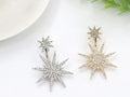 Luxury Starburst Rhinestone Alloy Drop Stud Earrings For Women, Korean Fashion Full Crystal Earrings view 3