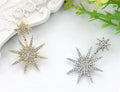 Luxury Starburst Rhinestone Alloy Drop Stud Earrings For Women, Korean Fashion Full Crystal Earrings view 4