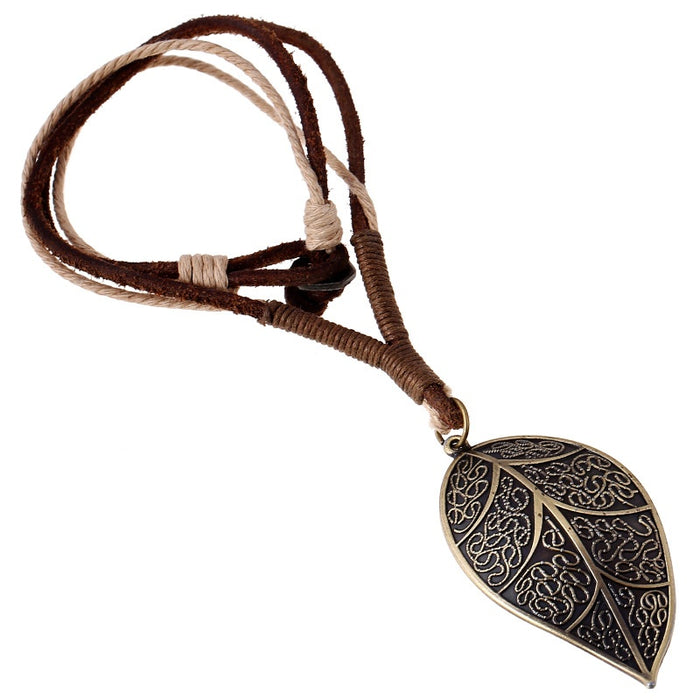 Vintage Punk Genuine Cowhide Leather Necklace For Men, European American Style Jewelry