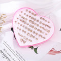 Elegant Korean Rhinestone Alloy Mini Stud Set In Heart Shaped Plastic Display Box Earrings view 2