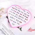 Elegant Korean Rhinestone Alloy Mini Stud Set In Heart Shaped Plastic Display Box Earrings view 4