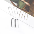Elegant Minimalist U-Shaped Black Line Alloy Ear Pins For Women Geometric Ear Cuff Stud Earrings view 2
