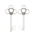 Vintage Finish Metal Four Loop Skeleton Key Charms in 5 Style Options view 6