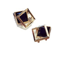 Elegant Korean Style Gold Alloy Square Blue Crystal Rhinestone Geometric Fashion Stud Earrings view 5