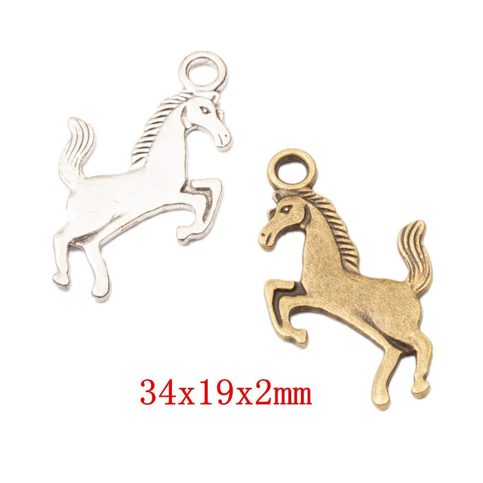 Zinc Alloy Horse Charm Pendant No.821349 for DIY Necklace Bracelet Jewelry Making