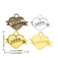 Zinc Alloy Heart Charm Pendant No.146626 for DIY Necklace Bracelet Jewelry Making view 1