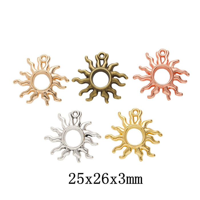 Zinc Alloy Sun Charm Pendant No.668149 for DIY Necklace Bracelet Jewelry Making
