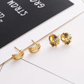 Korean 50 Pairs Boxed Mixed Tiny Studs With Hollow Flowers Stars Hearts Alloy Rhinestone Earrings view 4