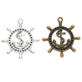 Zinc Alloy Anchor Wheel Charm Pendant for DIY Necklace Bracelet Jewelry Making view 5