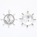 Zinc Alloy Anchor Wheel Charm Pendant for DIY Necklace Bracelet Jewelry Making view 2