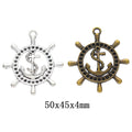 Zinc Alloy Anchor Wheel Charm Pendant for DIY Necklace Bracelet Jewelry Making view 1