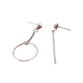 Korean Alloy Asymmetric Hollow Star Drop Stud Clip Long Bar Chain Geometric Fashion Earrings view 5