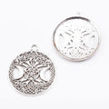 Celestial Moon and Star Round Metal Charms in Three Finishes view 6