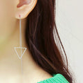 Elegant Korean Style Long Threader Alloy Geometric Heart Drop Chain Earrings view 2