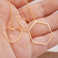 Elegant Korean Style Long Threader Alloy Geometric Heart Drop Chain Earrings view 4
