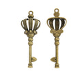Zinc Alloy Crown Key Charm Pendant No.718572 for DIY Necklace Bracelet Jewelry Making view 2