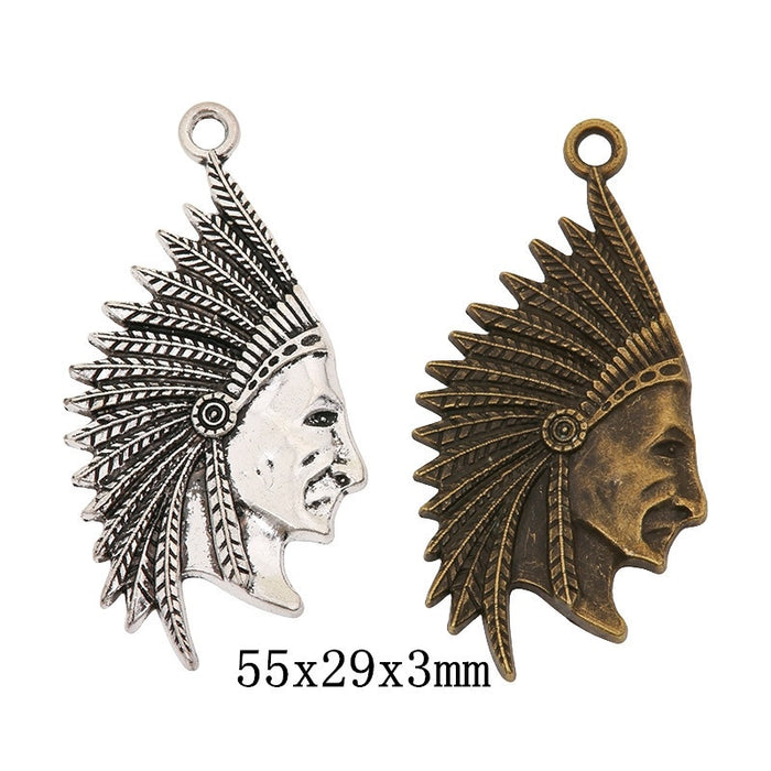 Zinc Alloy Human Head Charm Pendant for DIY Necklace Bracelet Jewelry Making