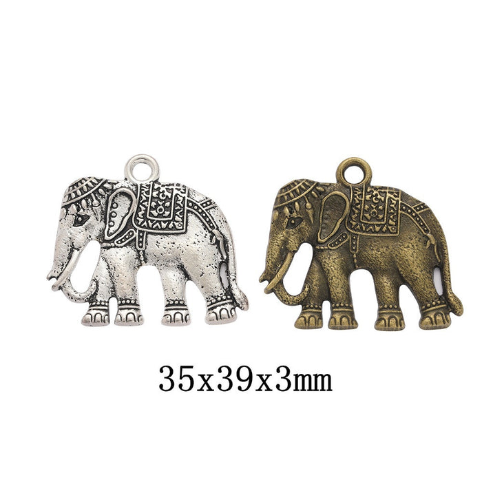 Zinc Alloy Elephant Charm Pendant No.432074 for DIY Necklace Bracelet Jewelry Making