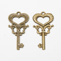 Zinc Alloy Heart Key Charm Pendant No.676503 for DIY Necklace Bracelet Jewelry Making view 3