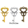 Zinc Alloy Heart Key Charm Pendant No.676503 for DIY Necklace Bracelet Jewelry Making view 1