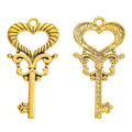 Zinc Alloy Heart Key Charm Pendant No.676503 for DIY Necklace Bracelet Jewelry Making view 4