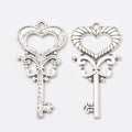 Zinc Alloy Heart Key Charm Pendant No.676503 for DIY Necklace Bracelet Jewelry Making view 2