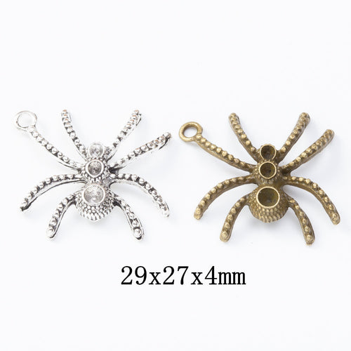 Zinc Alloy Spider Charm Pendant No.577936 for DIY Necklace Bracelet Jewelry Making