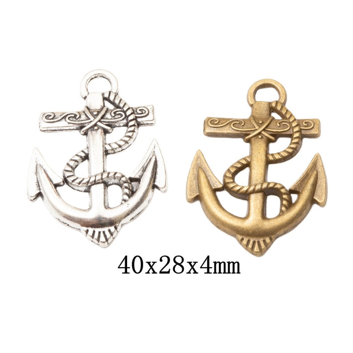 Zinc Alloy Anchor Charm Pendant No.881012 for DIY Necklace Bracelet Jewelry Making
