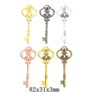 Zinc Alloy Crown Key Charm Pendant No.517811 for DIY Necklace Bracelet Jewelry Making