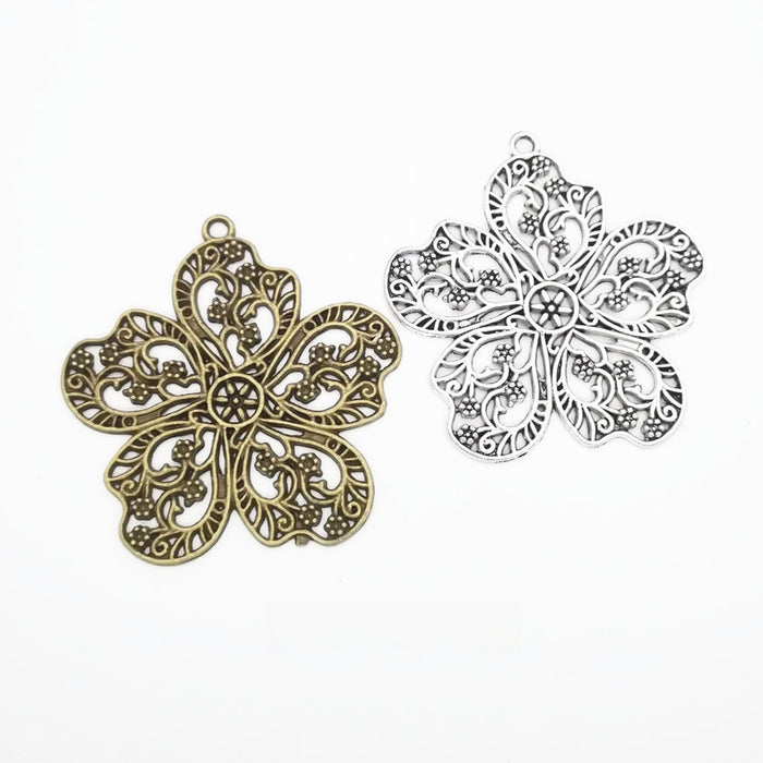 Zinc Alloy Flower Charm Pendant No.665843 for DIY Necklace Bracelet Jewelry Making