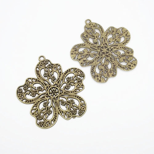 Zinc Alloy Flower Charm Pendant No.665843 for DIY Necklace Bracelet Jewelry Making
