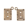 Zinc Alloy Cassette Tape Charm Pendant for DIY Necklace Bracelet Jewelry Making view 3
