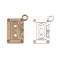 Zinc Alloy Cassette Tape Charm Pendant for DIY Necklace Bracelet Jewelry Making view 4
