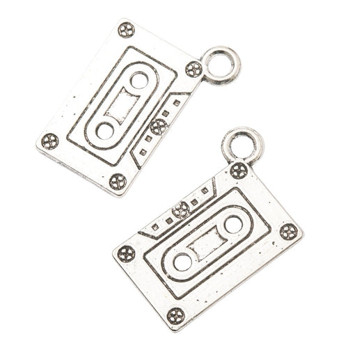Zinc Alloy Cassette Tape Charm Pendant for DIY Necklace Bracelet Jewelry Making