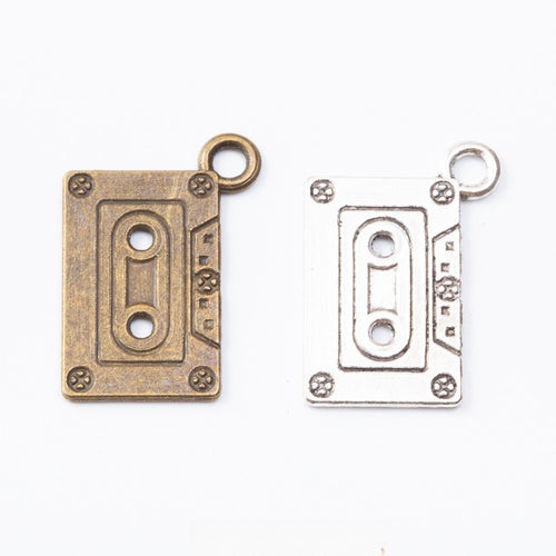 Zinc Alloy Cassette Tape Charm Pendant for DIY Necklace Bracelet Jewelry Making