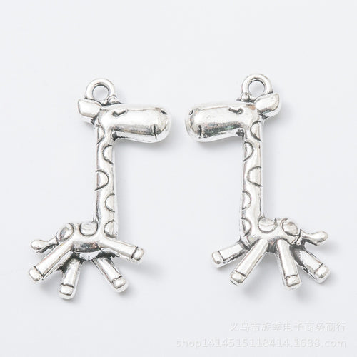 Zinc Alloy Giraffe Charm Pendant No.185245 for DIY Necklace Bracelet Jewelry Making